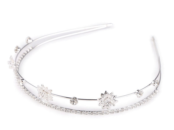 Elegant Double-Row Rhinestone Tiara Headband for Festive Occasions