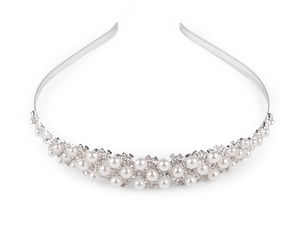 Elegant Rhinestone and Pearl Headband - Premium Bridal Hair Accessory & Festive Tiara