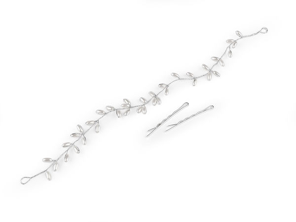 Elegant Pearl Beaded Hair Vine - Flexible Bridal Headband, Tiara and Crown for Weddings and Special Occasions