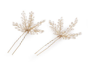 Elegant Bridal Faux Pearl Hairpin - Flexible Wire Styling Hair Clip for Weddings, Proms, and Festive Hairstyles