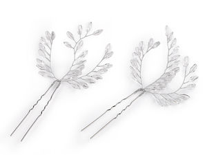 Crystal Bridal Hairpin with Cut Glass Beads - Elegant Flexible Hair Accessory for Weddings and Special Occasions