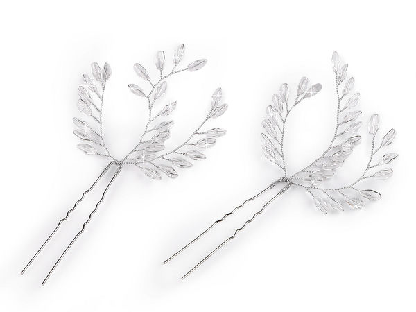 Crystal Bridal Hairpin with Cut Glass Beads - Elegant Flexible Hair Accessory for Weddings and Special Occasions