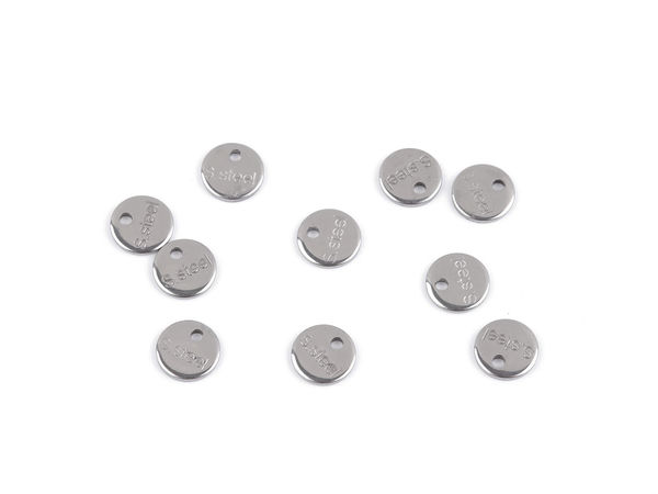 Stainless Steel Mini Pendant Charms - Heart & Wheel Designs for Jewelry Making
