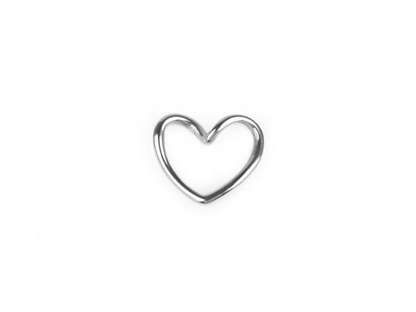 Premium Stainless Steel Heart Charm Pendant for Jewelry Making - 18x16mm (Platinum Finish)