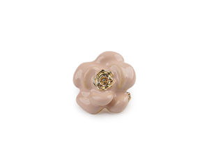 Elegant Floral Brooch Pin - Classic Flower Design with Mother-of-Pearl and Enamel Finish
