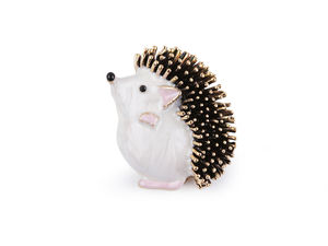 Premium Enamel Hedgehog Brooch - Elegant Animal Pin for Clothing, Hats, Bags, and Scarves