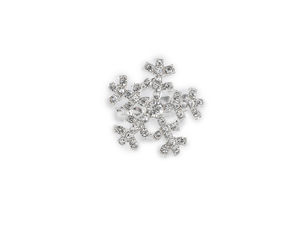 Elegant Rhinestone Snowflake Brooch Pin in Crystal Silver - Premium Winter Jewelry Accent for Scarves, Coats, and Hats