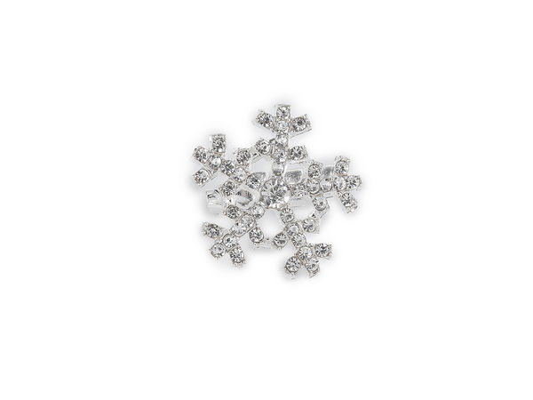 Elegant Rhinestone Snowflake Brooch Pin in Crystal Silver - Premium Winter Jewelry Accent for Scarves, Coats, and Hats
