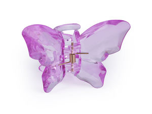 Elegant Mini Butterfly Hair Claw Clip - Transparent Gemstone-Style Hair Accessory