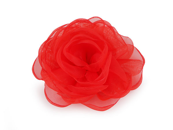 Elegant Organza Flower Brooch (8cm) - Chic Floral Corsage Pin for Dresses, Hats & Accessories