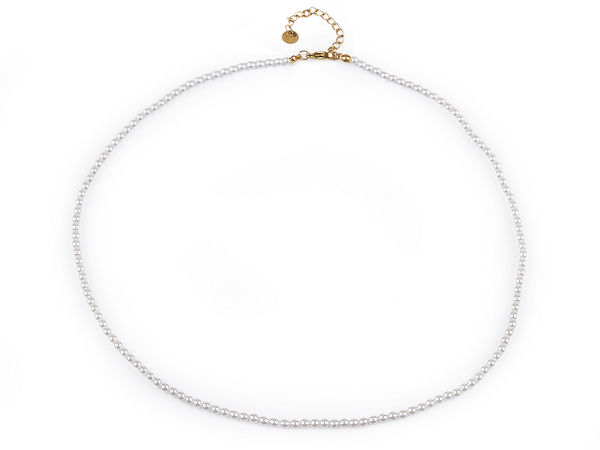Classic Wax Pearl Bead Necklace with Adjustable Stainless Steel Lobster Clasp