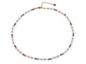 Elegant Faux Pearl Bead Necklace with Stainless Steel Lobster Clasp and Adjustable Chain