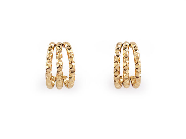 Elegant Triple-Row Stainless Steel Open Hoop Earrings