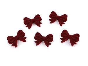 Velvet Bow Pendant Bead Connectors for Jewelry Making & Crafts - 22x28mm Double-Sided 3D Bows