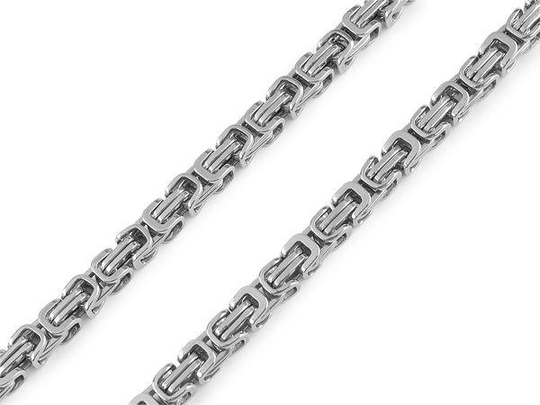 Premium Men's Stainless Steel Link Chain Necklace - Surgical Steel Intertwined Chain with Adjustable Lobster Clasp