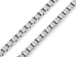 Men's Stainless Steel Square Link Chain Necklace - Premium Textured Surgical Steel Layering Chain with Extension
