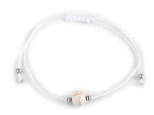 Adjustable Shamballa Cord Bracelet with Imitation Mineral Bead Accent - Universal Fit Stackable Wristwear