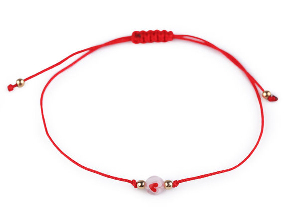 Handcrafted Heart Shamballa Bracelet - Adjustable Macramé Cord Charm Wristband