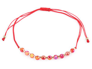 Faceted Crystal Shamballa Bracelet with Shimmering AB Effect – Adjustable Size