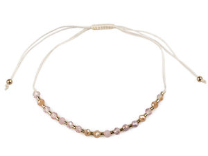 Adjustable Shamballa Bracelet with Faceted Crystal Beads and Radiant AB Finish