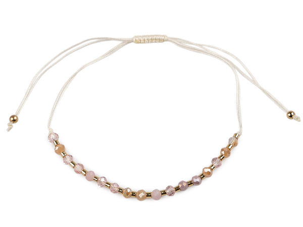 Adjustable Shamballa Bracelet with Faceted Crystal Beads and Radiant AB Finish