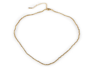 Elegant Faceted Hematite Bead Necklace with Stainless Steel Adjustable Clasp