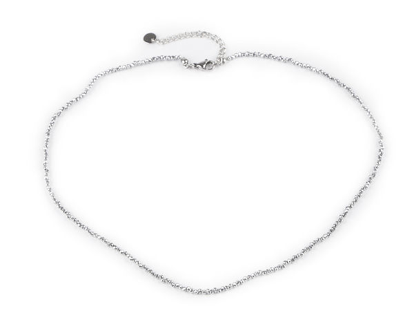 Elegant Faceted Hematite Bead Necklace with Stainless Steel Adjustable Clasp