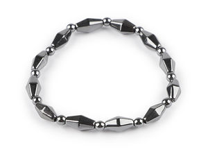 Unisex Elastic Hematite Bead Bracelet - Universal Stretch Mineral Jewelry