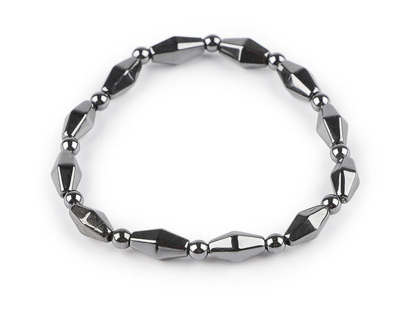 Unisex Elastic Hematite Bead Bracelet - Universal Stretch Mineral Jewelry