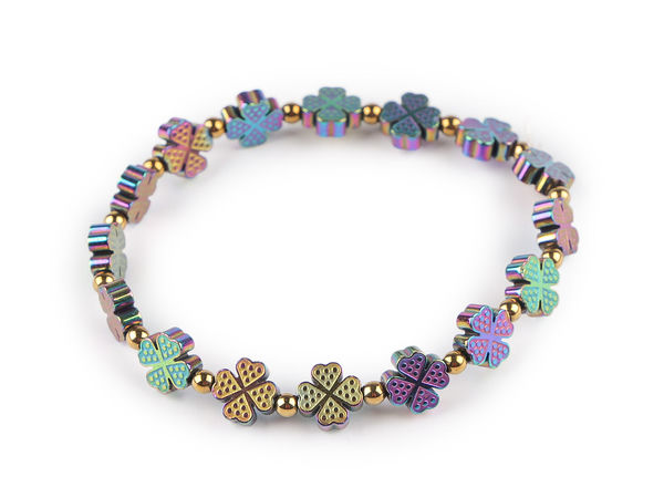 Premium Plated Hematite Elastic Stretch Bracelet - Versatile Beaded Fashion Jewellery