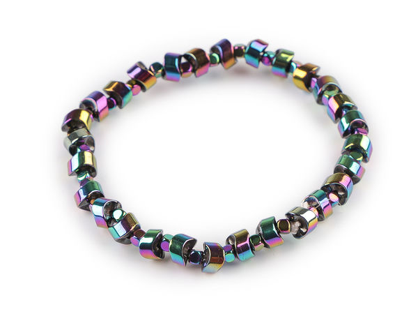 Premium Plated Hematite Elastic Stretch Bracelet - Versatile Beaded Fashion Jewellery