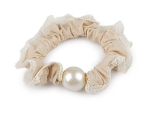 Elegant Pearl and Lace Elastic Hair Tie & Bracelet Accessory