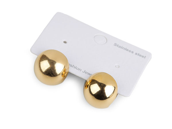 Elegant Stainless Steel Sphere Drop Earrings - Modern High-Shine Ball Dangle Earrings with Secure Snap Fastener