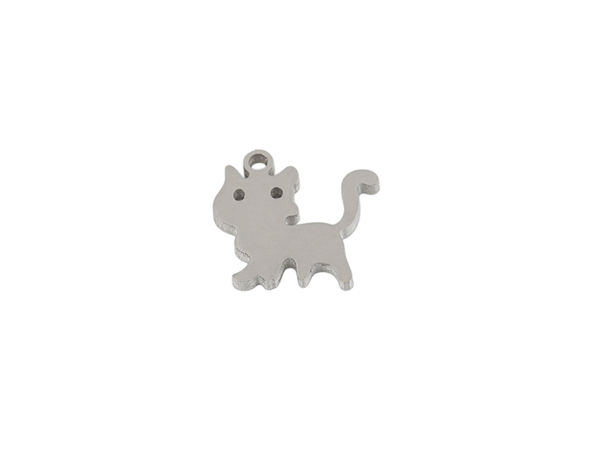 Stainless Steel Cat Pendants for DIY Jewelry Making