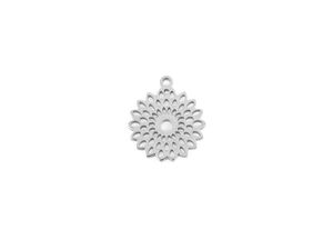 Gold Stainless Steel Four-Leaf Clover Mandala Pendant for DIY Jewelry Making