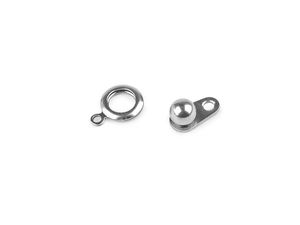Premium Stainless Steel Ball & Ring Jewelry Clasp 8x14mm - Fastener for Necklaces and Bracelets