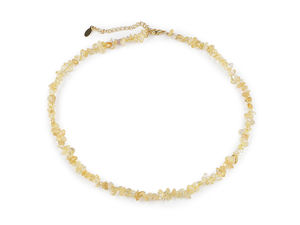 Natural Mineral Fragment Bead Necklace - Handcrafted Gemstone Chip Collar with Adjustable Stainless Steel Extension Chain