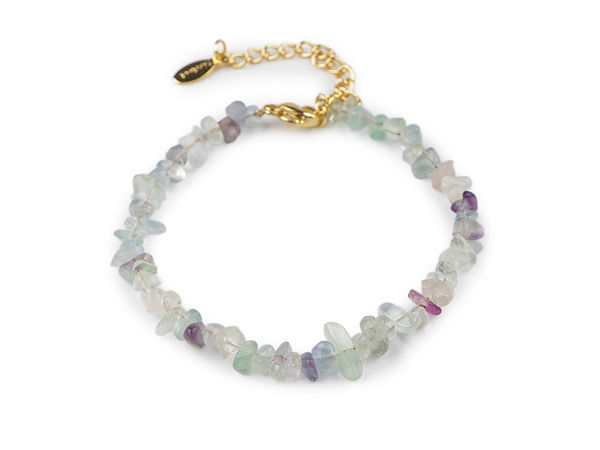 Natural Mineral Fragment Gemstone Bracelet - Adjustable Stainless Steel Clasp