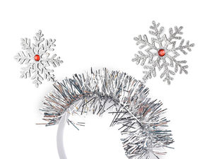 Silver Glitter Snowflake Headband - Festive Christmas & New Year's Eve Party Hair Accessory with Sparkling Tinsel