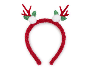 Festive Velvet Antler Christmas & Party Headband - Plush Holiday Hair Accessory for Celebrations, Carnivals, and Photo Booth Props