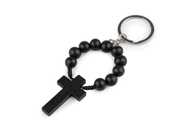 Premium Wooden Rosary Decad Keychain & Handbag Pendant - Pocket Ten-Bead Tithe for Prayer and Meditation