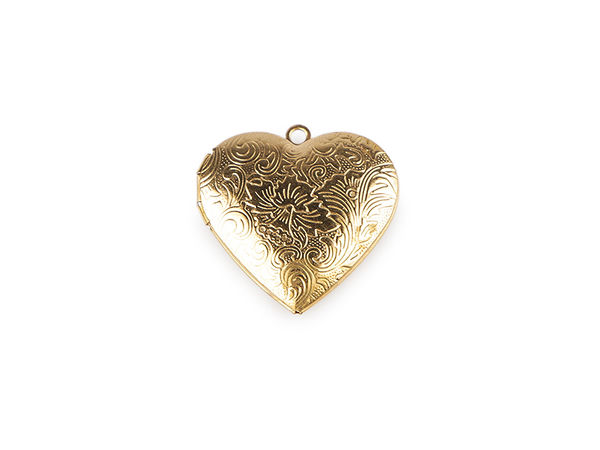 Premium Stainless Steel Heart Photo Locket Pendant - Elegant 29mm Decorated Keepsake Charm