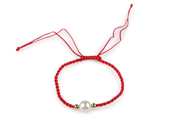 Handcrafted Shamballa Cord Bracelet with Lustrous Pearl and Metallic Accent Beads - Adjustable Sliding Closure, Universal Fit