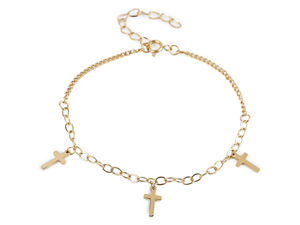 Elegant Stainless Steel Cross Charm Bracelet - Adjustable Minimalist Everyday Jewelry
