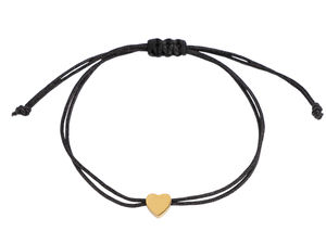 Stainless Steel Shamballa Heart Bracelet - Adjustable Minimalist Woven Cord Jewelry