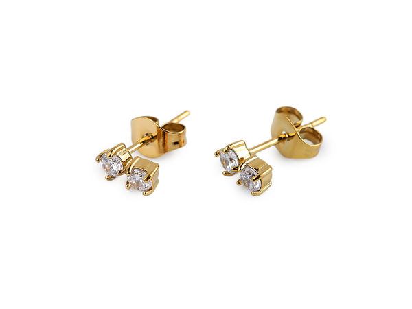 Elegant Rhinestone Embellished Stainless Steel Stud Earrings