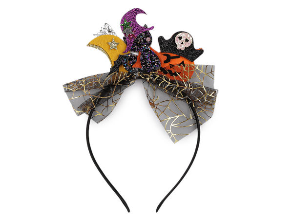 Glitter Halloween Hair Headband - Comfortable Toothless Party Accessory with Spooky Theme Motifs for Carnivals, Celebrations, and Costume Dress Up