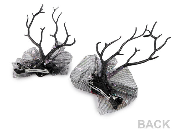 Festive Antler Halloween Hair Clips - Witch Costume Hairpins for Themed Parties and Carnivals