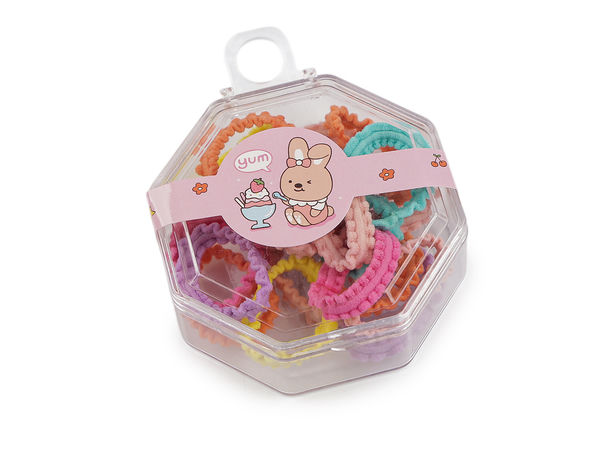Premium Mini Elastic Hair Ties in Clear Storage Box – 20-Piece Colorful Bands Set for Everyday Styling & Accessories