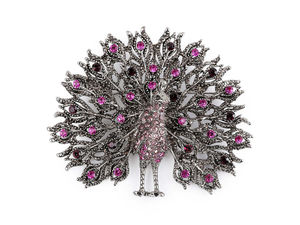Elegant Rhinestone Peacock Brooch & Necklace Pendant - Versatile Statement Jewellery